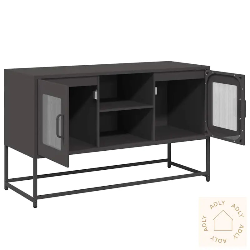 Tv-Benk Svart 100,5X39X60,5 Cm Stål