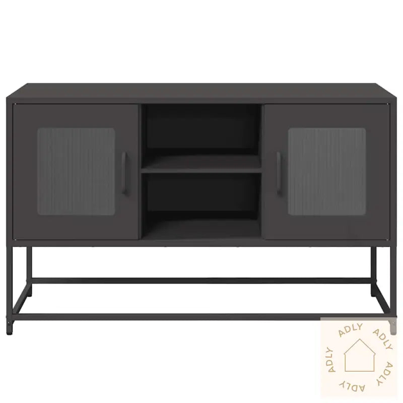 Tv-Benk Svart 100,5X39X60,5 Cm Stål