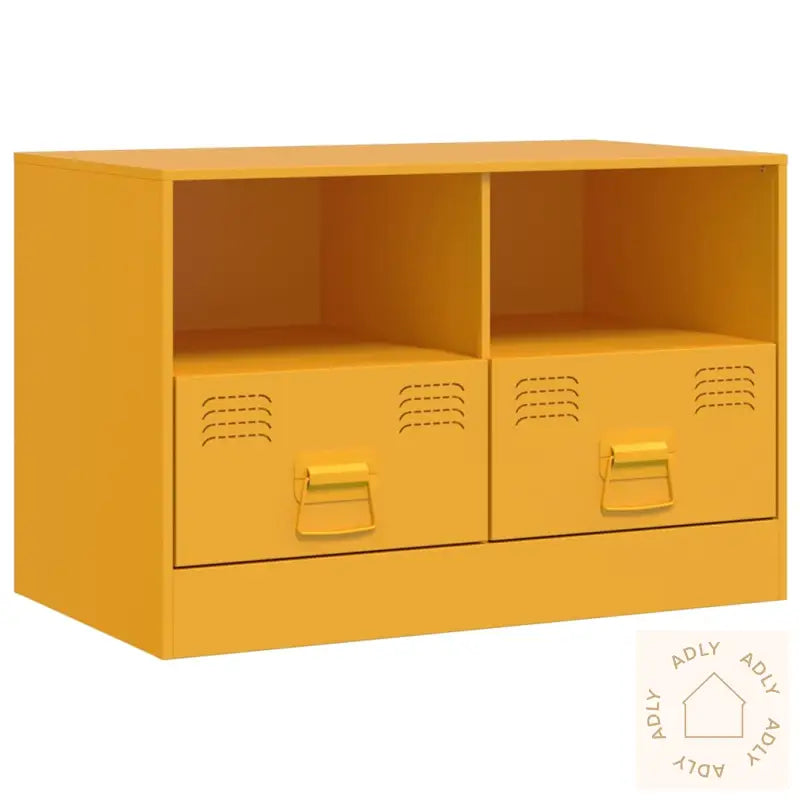 Tv-Benker 2 Stk Sennepsgul 67X39X44 Cm Stål