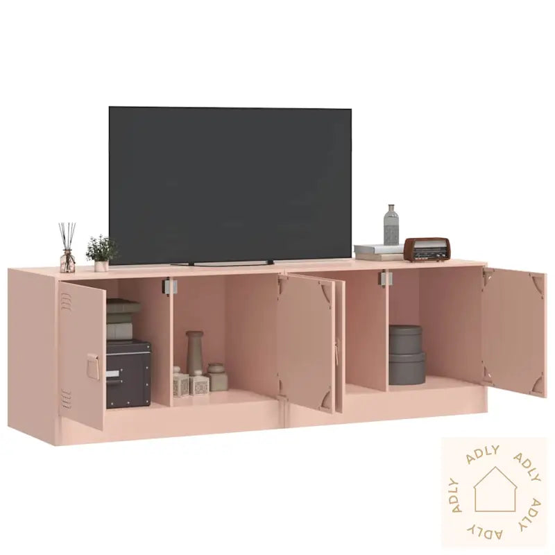 Tv-Benker 2 Stk Rosa 67X39X44 Cm Stål