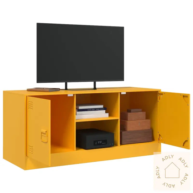 Tv-Benk Sennepsgul 99X39X44 Cm Stål