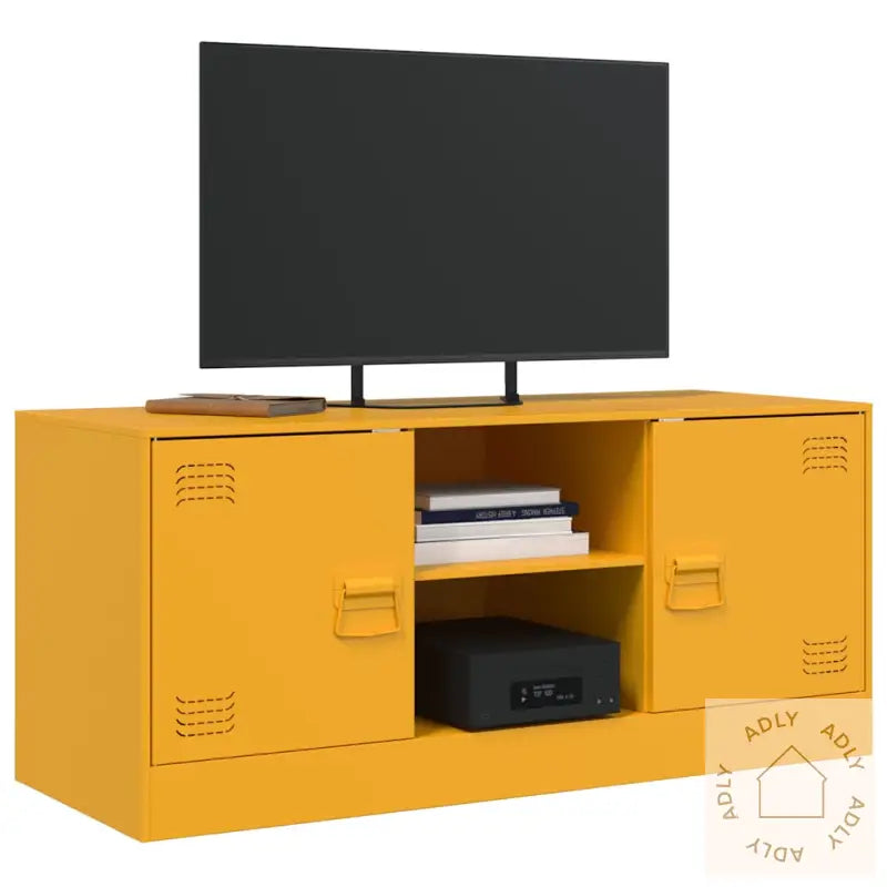 Tv-Benk Sennepsgul 99X39X44 Cm Stål