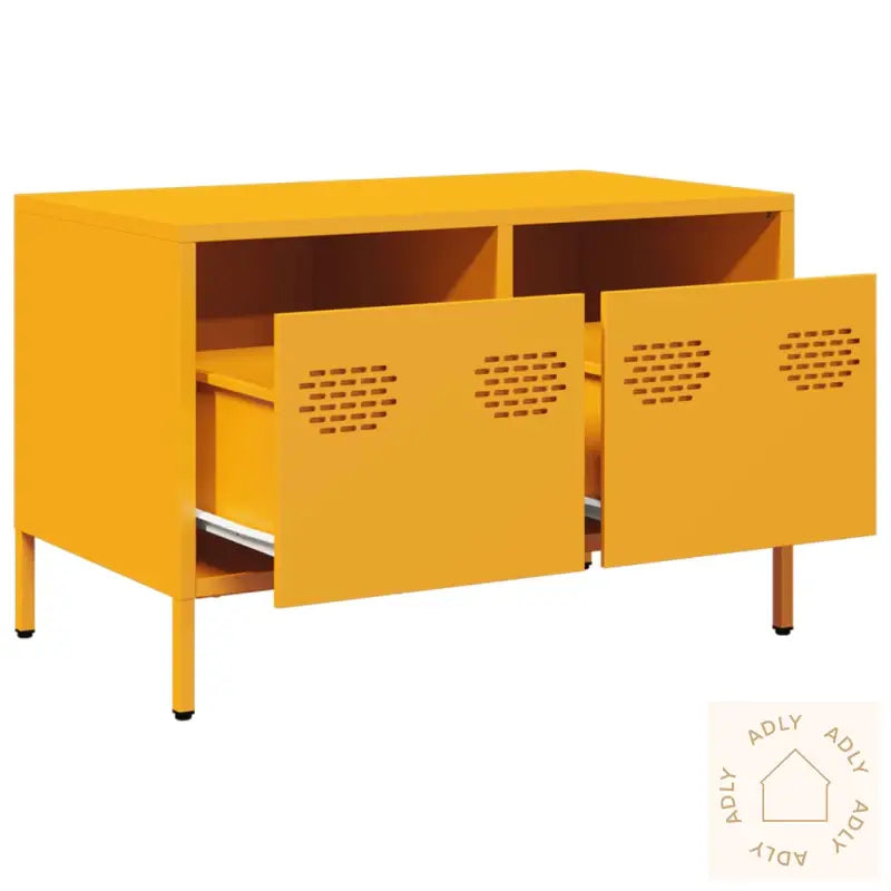 Tv-Benk Sennepsgul 68X39X43,5 Cm Kaldvalset Stål