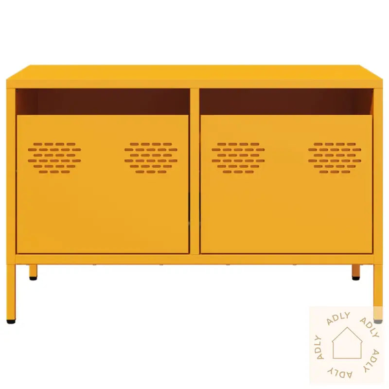 Tv-Benk Sennepsgul 68X39X43,5 Cm Kaldvalset Stål