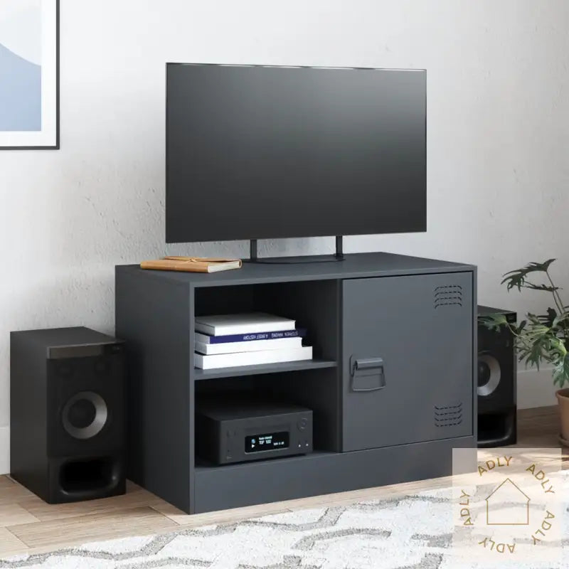 Tv-Benk Antrasitt 67X39X44 Cm Stål