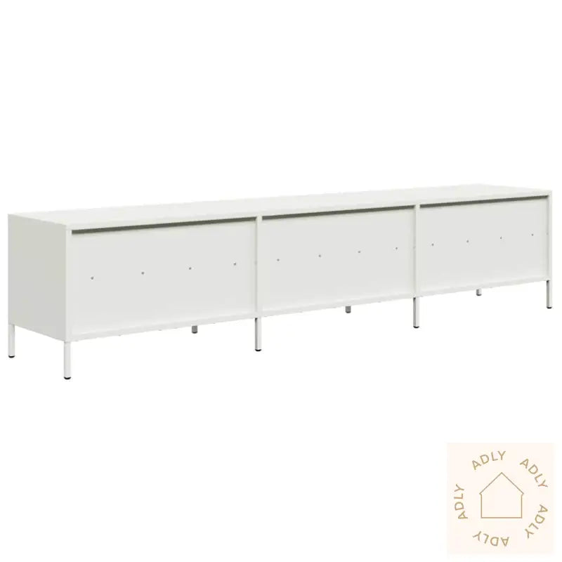 Tv-Benk Hvit 202X39X43,5 Cm Kaldvalset Stål