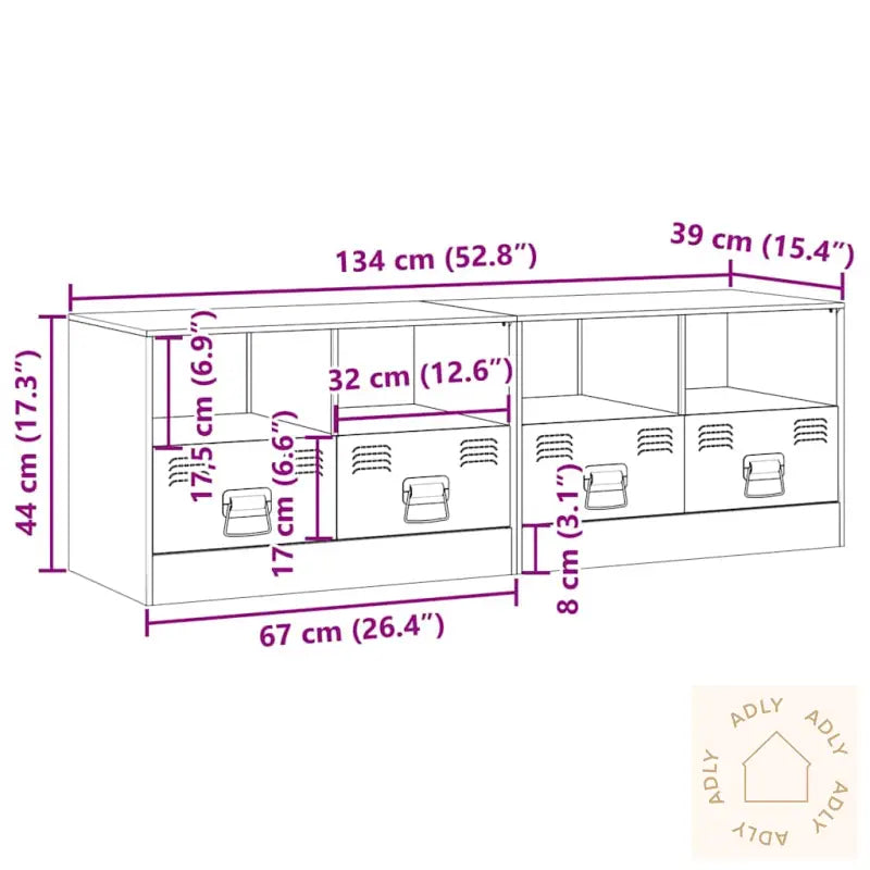 Tv-Benker 2 Stk Svart 67X39X44 Cm Stål