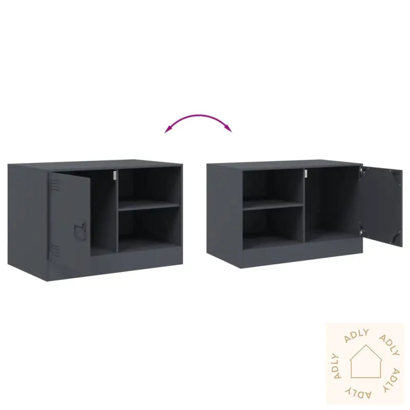 Tv-Benk Antrasitt 67X39X44 Cm Stål
