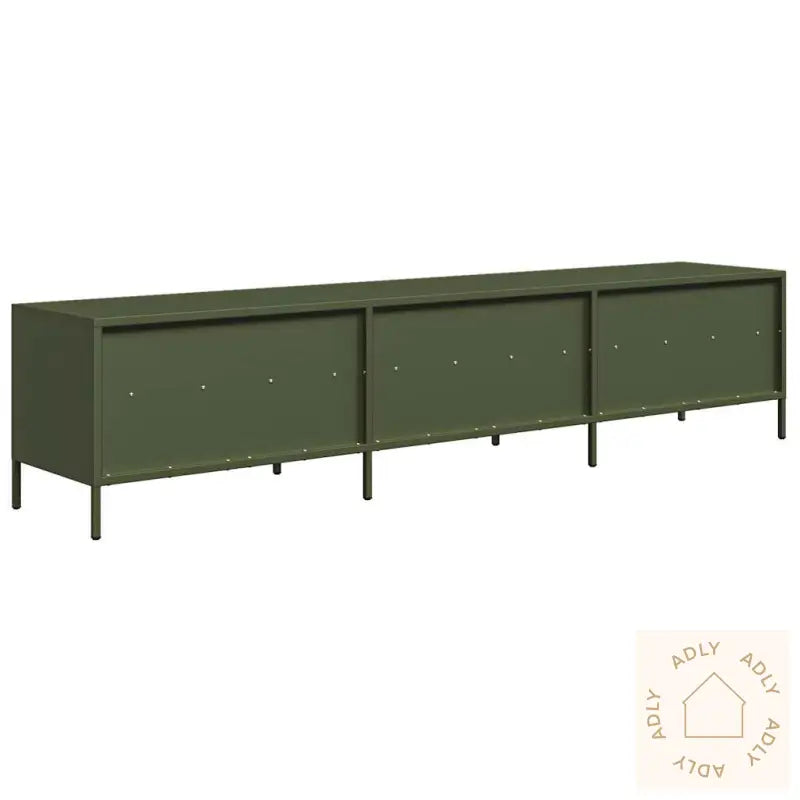 Tv-Benk Olivengrønn 202X39X43,5 Cm Kaldvalset Stål