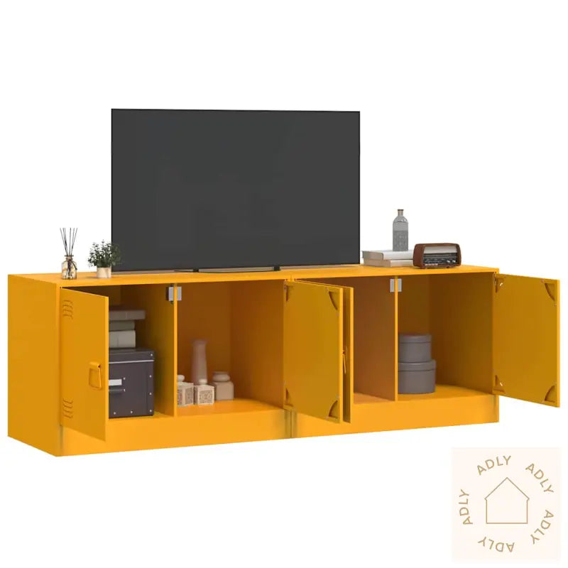 Tv-Benker 2 Stk Sennepsgul 67X39X44 Cm Stål