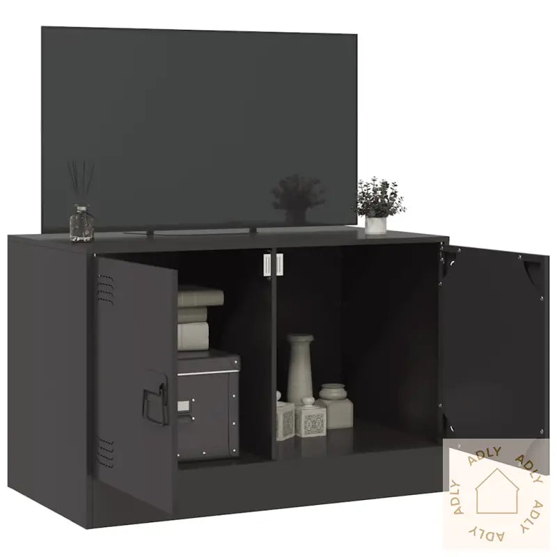 Tv-Benk Svart 67X39X44 Cm Stål