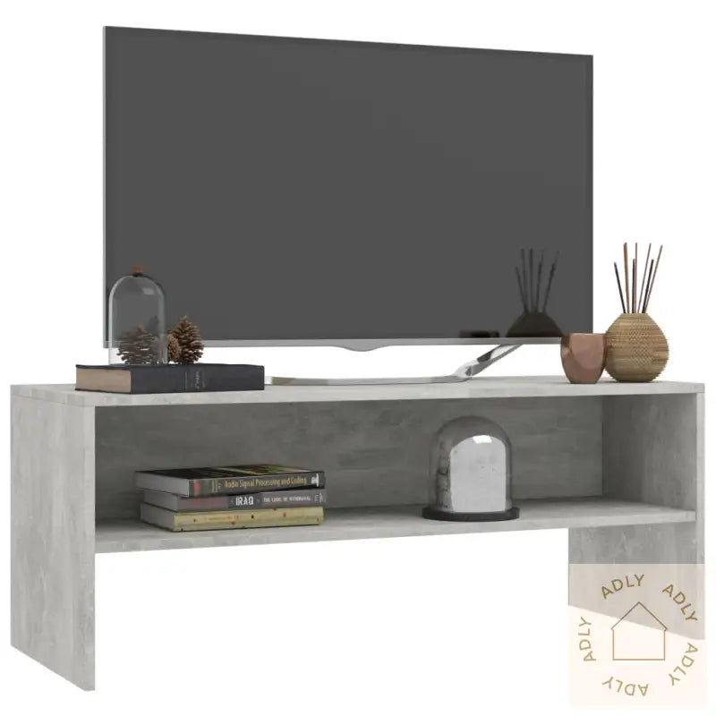 Tv-Benk Betonggrå 100X40X40 Cm Konstruert Tre