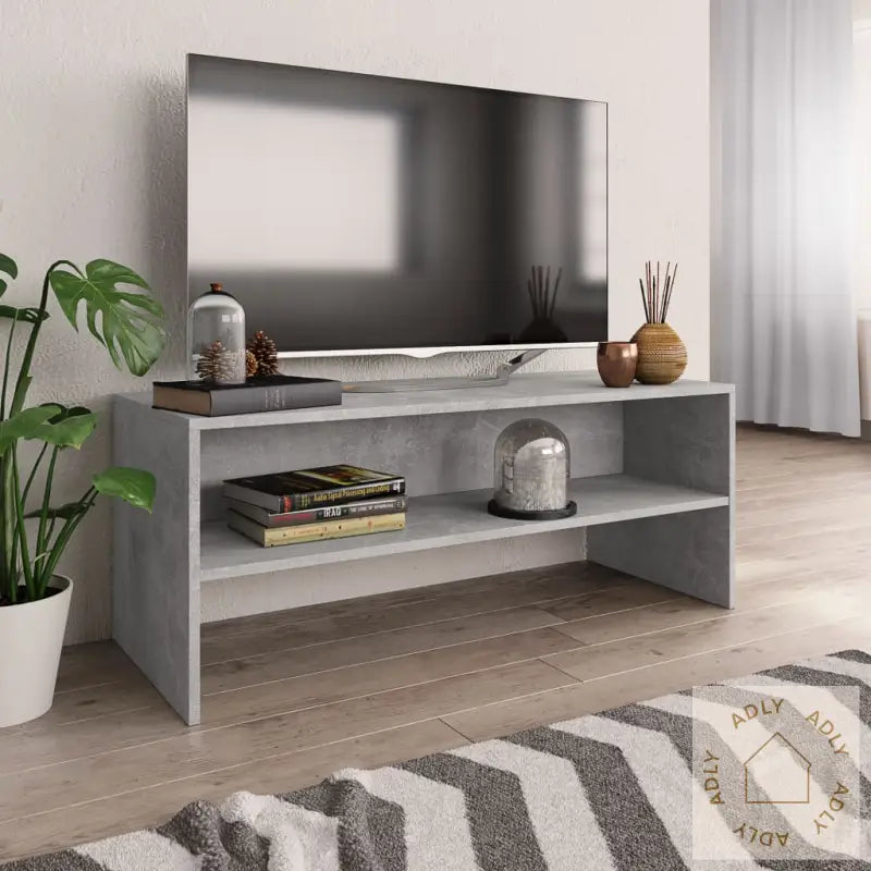 Tv-Benk Betonggrå 100X40X40 Cm Konstruert Tre