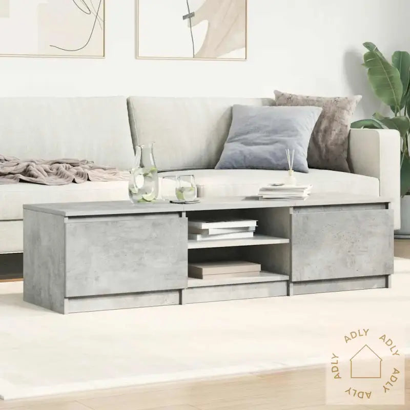 Tv-Benk Betonggrå 140X40X35,5 Cm Konstruert Tre