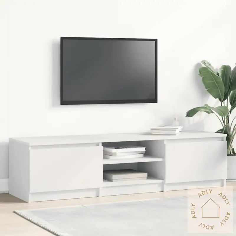 Tv-Benk Hvit 140X40X35,5 Cm Konstruert Tre