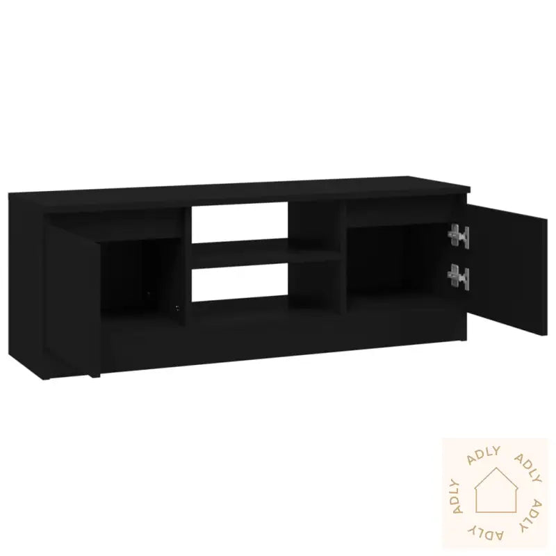 Tv-Benk Med Dør Svart 102X30X36 Cm