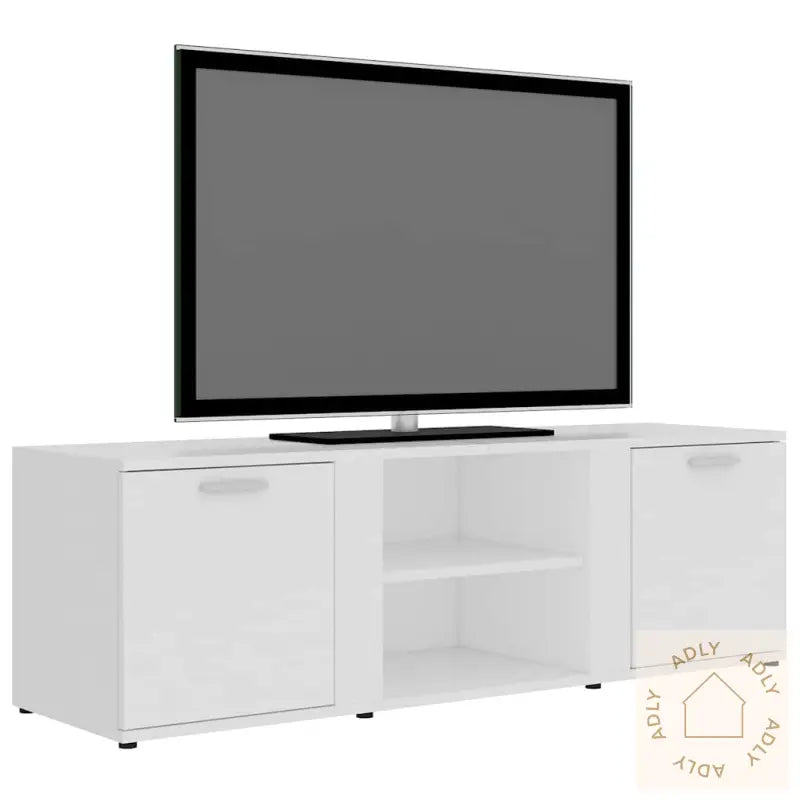 Tv-Benk Hvit 120X34X37 Cm Konstruert Tre