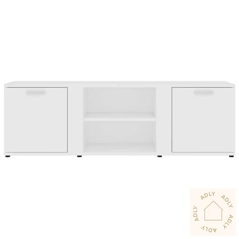 Tv-Benk Hvit 120X34X37 Cm Konstruert Tre