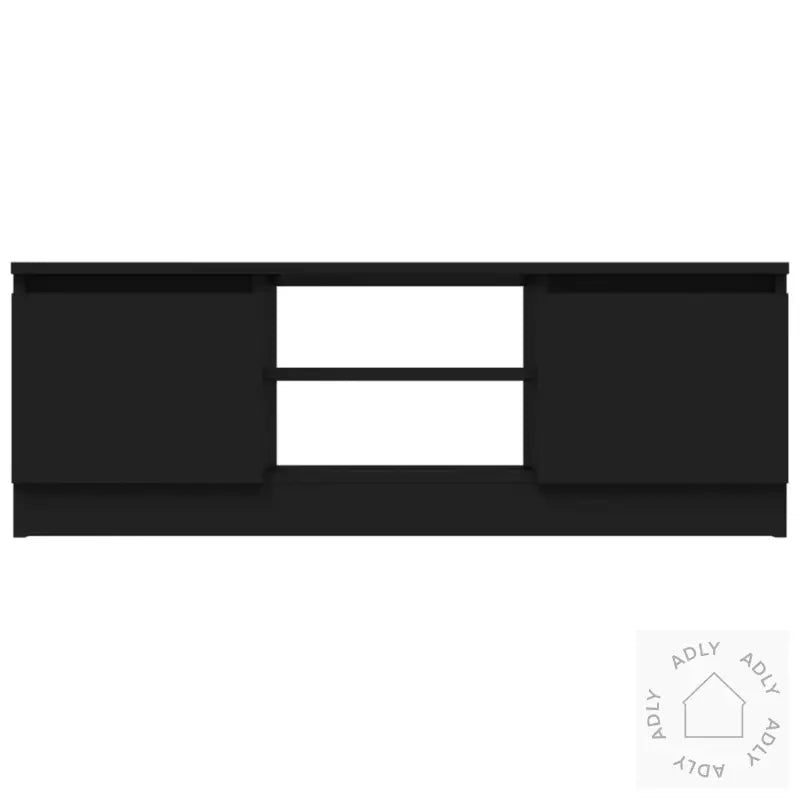 Tv-Benk Med Dør Svart 102X30X36 Cm