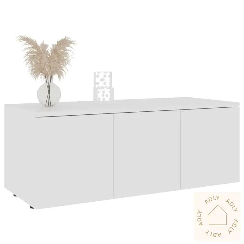 Tv-Benk Hvit 80X34X30 Cm Konstruert Tre