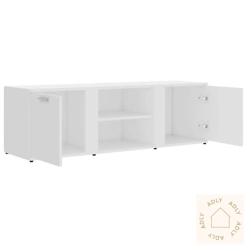 Tv-Benk Hvit 120X34X37 Cm Konstruert Tre