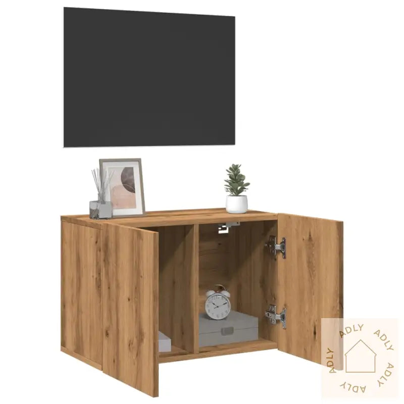 Vegghengt Tv-Benk Artisan Eik 60X30X41 Cm