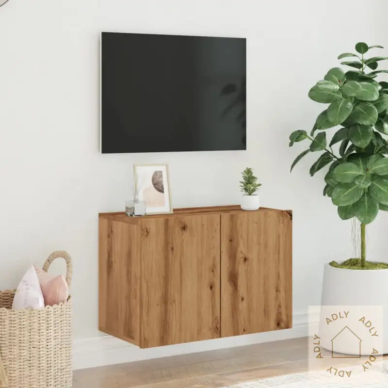 Vegghengt Tv-Benk Artisan Eik 60X30X41 Cm