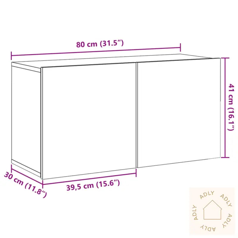Vegghengt Tv-Benk Artisan Eik 80X30X41 Cm