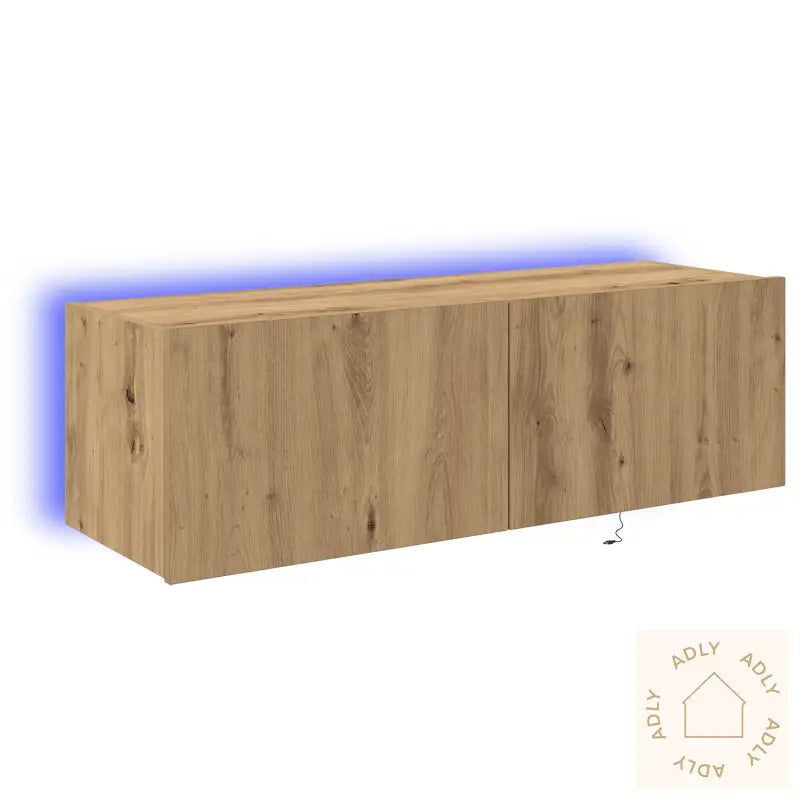 Tv Veggskap Med Led-Lamper Artisan Eik 100X35X31 Cm