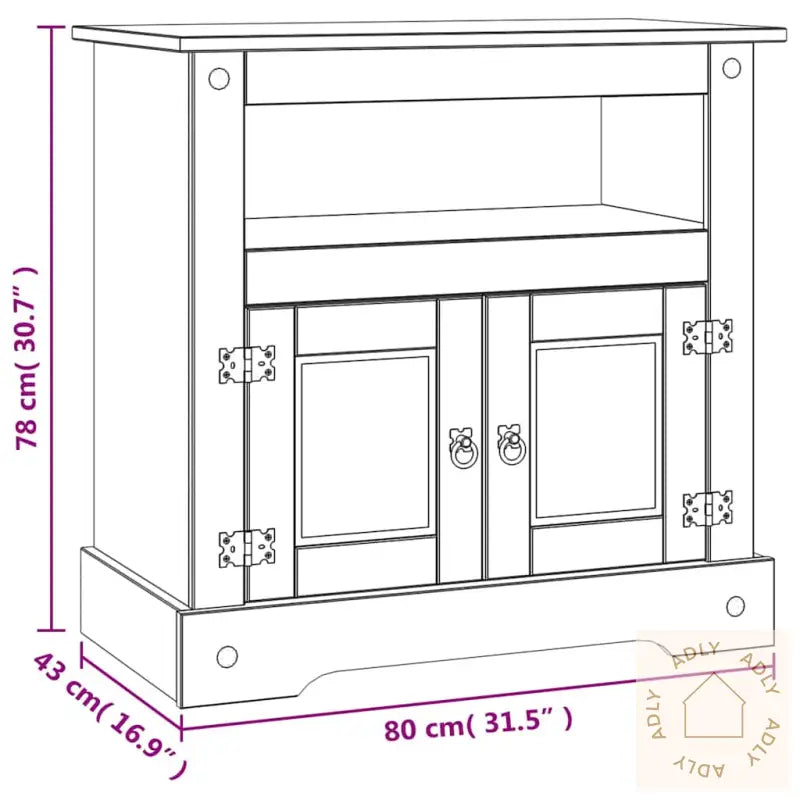 Tv-Benk Meksikansk Corona-Stil Furu 80X43X78 Cm