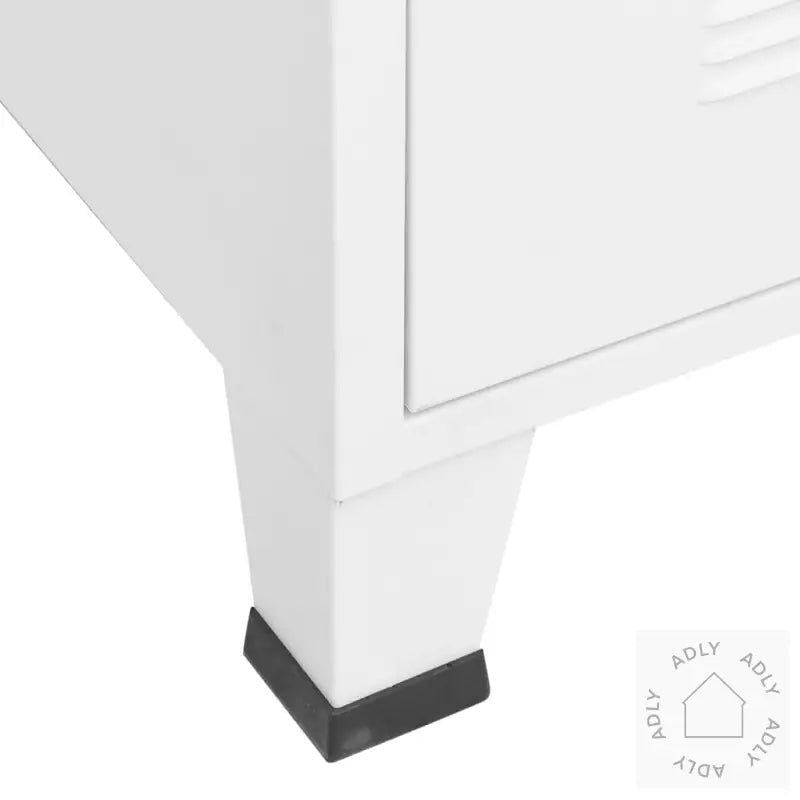 Industriell Tv-Benk 105X35X42 Cm Metall Hvit
