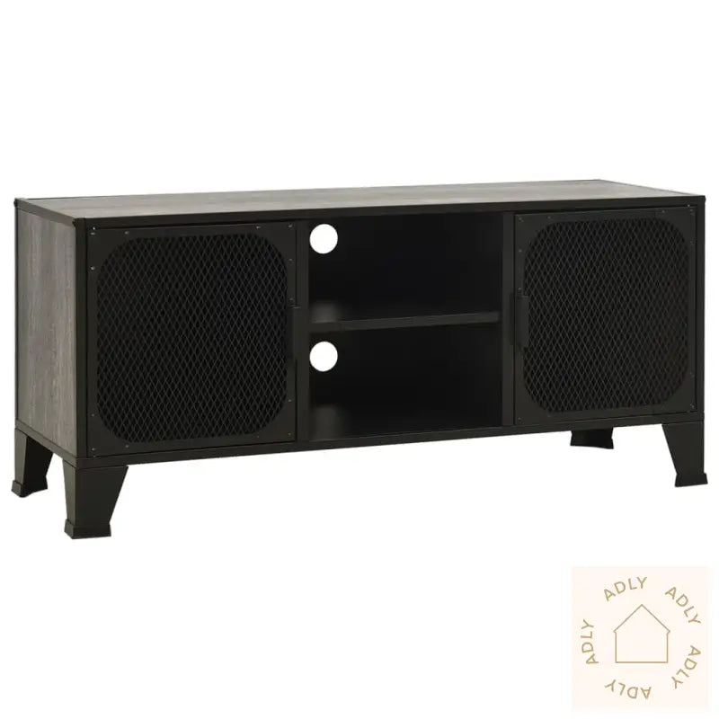 Tv-Benk Rustikk Grå 105X36X47 Cm Metall Og Mdf