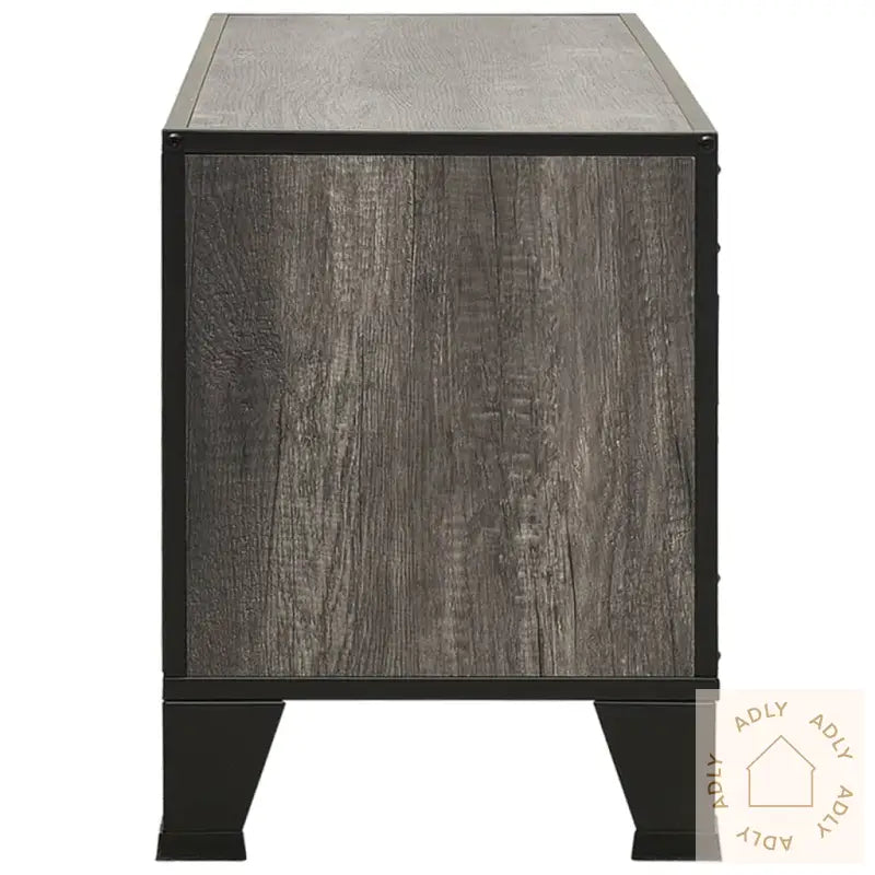 Tv-Benk Rustikk Grå 105X36X47 Cm Metall Og Mdf