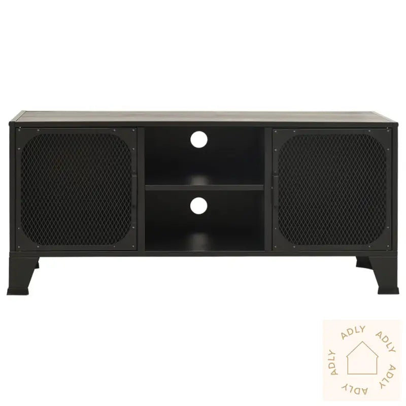 Tv-Benk Rustikk Grå 105X36X47 Cm Metall Og Mdf