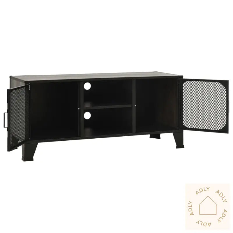 Tv-Benk Rustikk Grå 105X36X47 Cm Metall Og Mdf