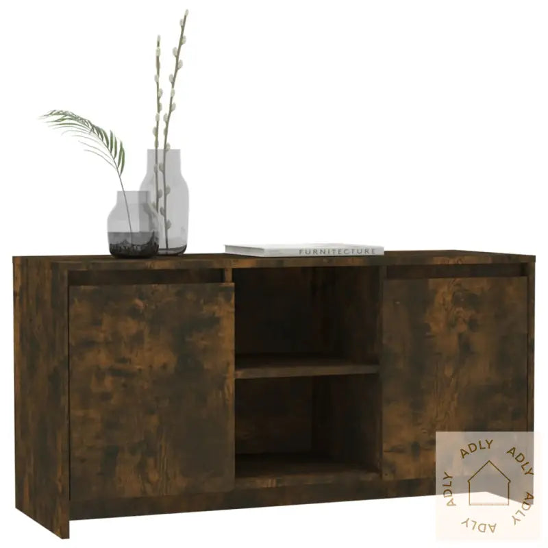 Tv-Benk Røkt Eik 102X37,5X52,5 Cm Konstruert Tre