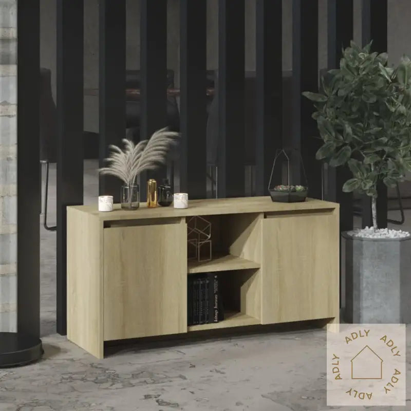 Tv-Benk Sonoma Eik 102X37,5X52,5 Cm Konstruert Tre