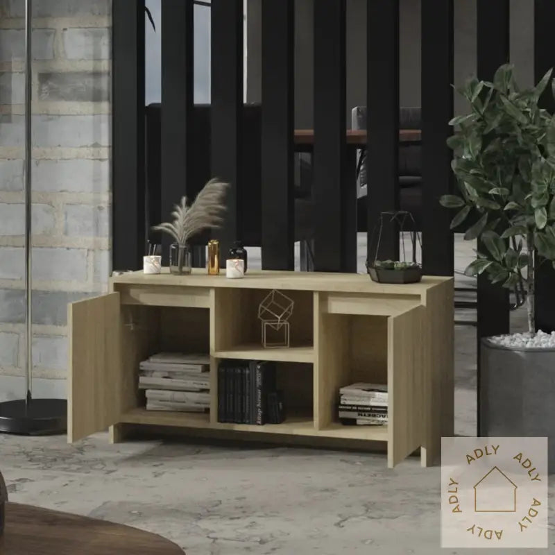 Tv-Benk Sonoma Eik 102X37,5X52,5 Cm Konstruert Tre