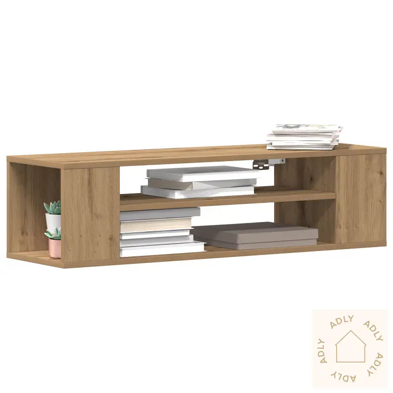Veggmontert Tv-Skap I Artisan Eik 100X30X26,5 Cm - Laget Av Konstruert Tre
