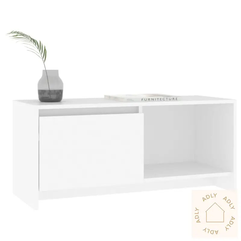 Tv-Benk Hvit 90X35X40 Cm Konstruert Tre