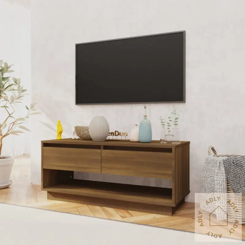 Tv-Benk Sonoma Eik 102X41X44 Cm Konstruert Tre
