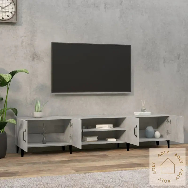 Tv-Benk Betonggrå 180X31,5X40 Cm Konstruert Tre