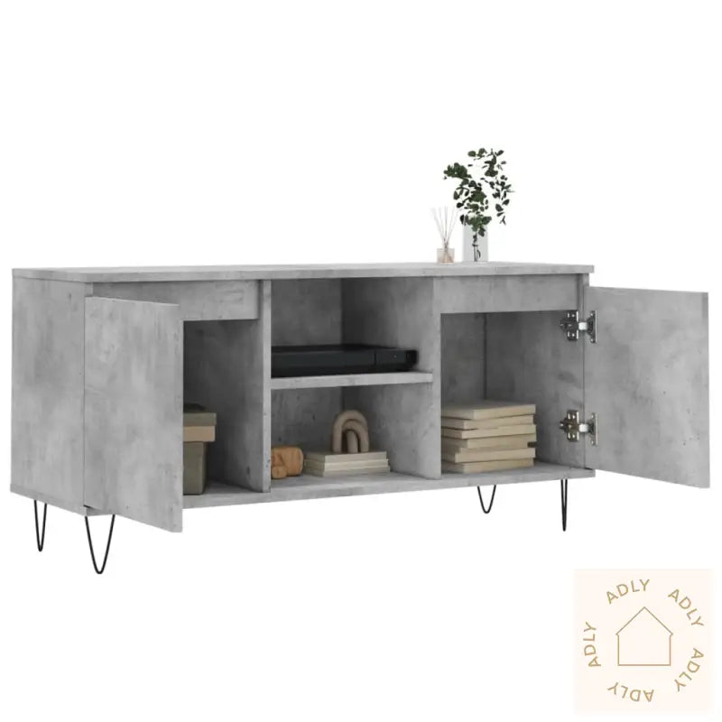 Tv-Benk Betonggrå 104X35X50 Cm Konstruert Tre