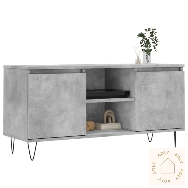 Tv-Benk Betonggrå 104X35X50 Cm Konstruert Tre