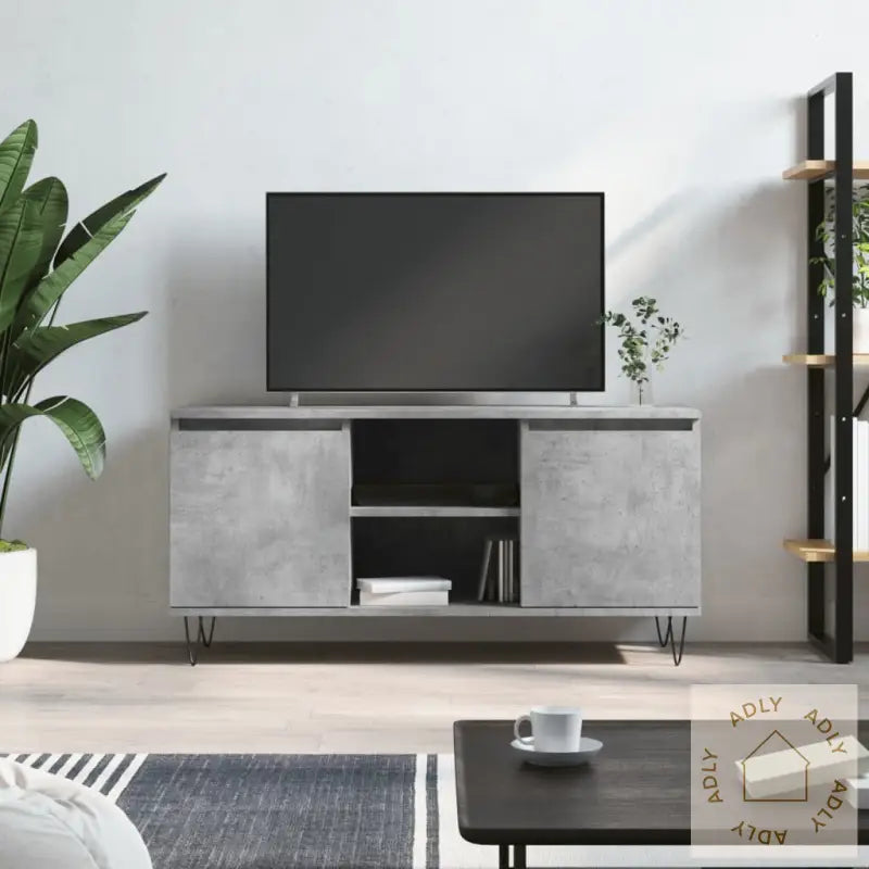 Tv-Benk Betonggrå 104X35X50 Cm Konstruert Tre