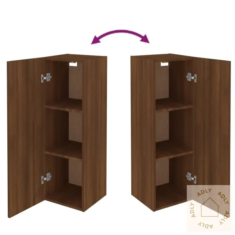 Tv-Benker 2 Stk Brun Eik 30,5X30X90 Cm Konstruert Tre