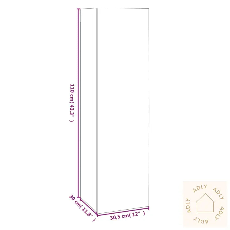 Tv-Benker 4 Stk Grå Sonoma 30,5X30X110 Cm Konstruert Tre