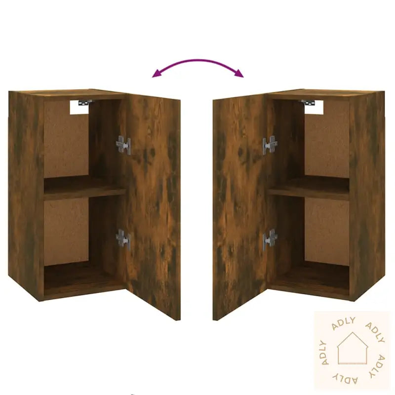 Tv-Benk Røkt Eik 30,5X30X60 Cm Konstruert Tre