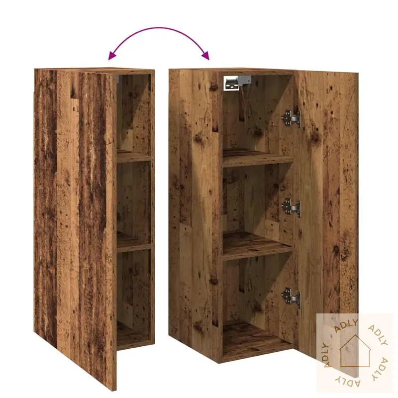 Tv-Benk 2 Stk Gammelt Tre 30,5X30X90 Cm Konstruert Tre