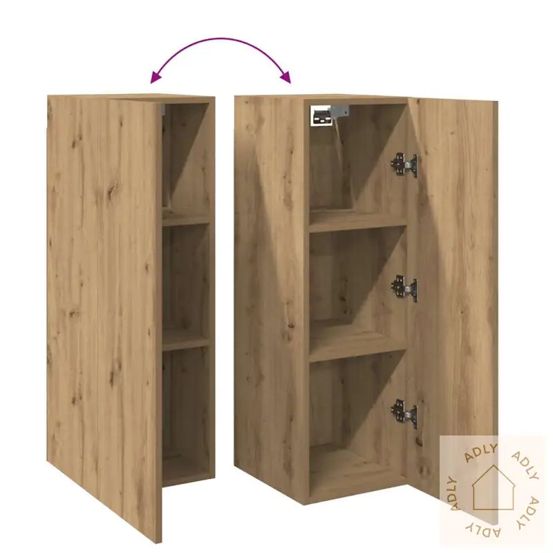 Tv-Benker 2 Stk Artisan Eik 30,5X30X90 Cm Konstruert Tre